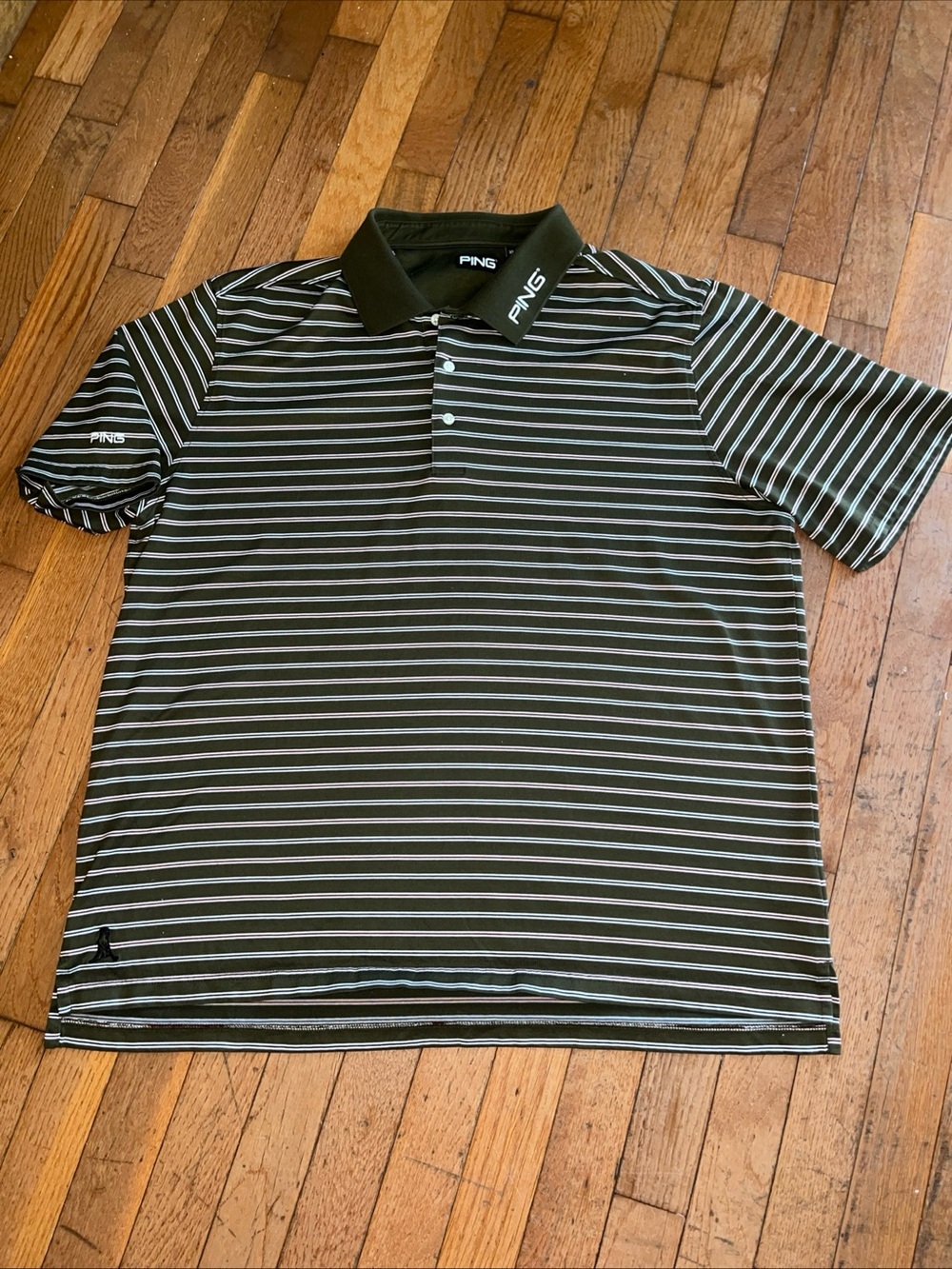 Ping Golf Polo Men’s Size XL Green Multi Stripe Cotton/Poly